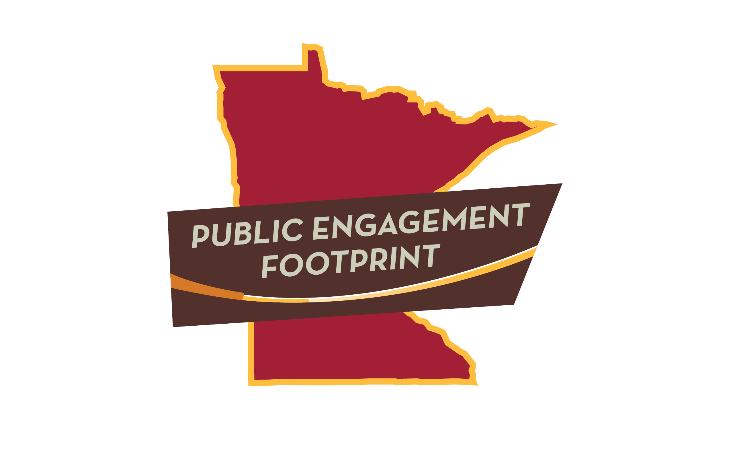 state of minnesota with text reading Public Engagement Footprint