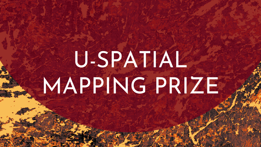 title "U-Spatial Mapping Prize" on a background of a solar map closeup