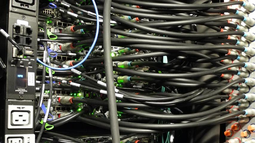 closeup of wiring on a supercomputer